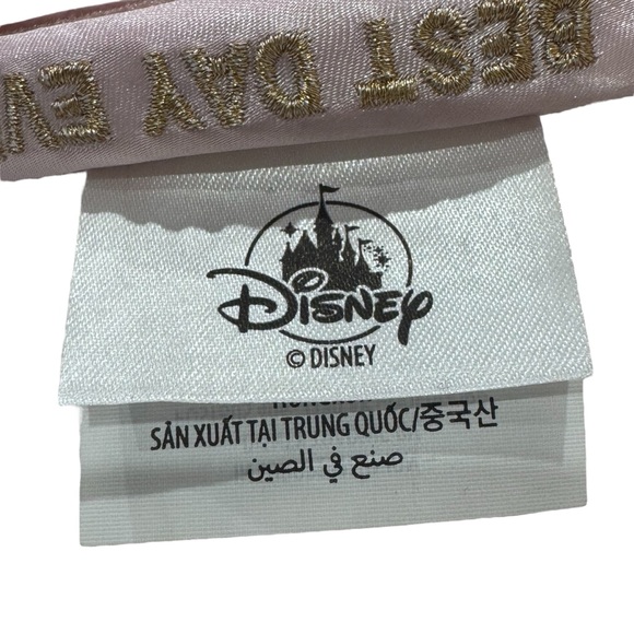 Disney Parks Minnie Mouse All Pink Sparkly Sequins BEST DAY EVER Headband Ears - Picture 10 of 12